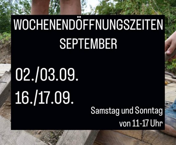 Wochenend-Öffnungszeiten im September 2023