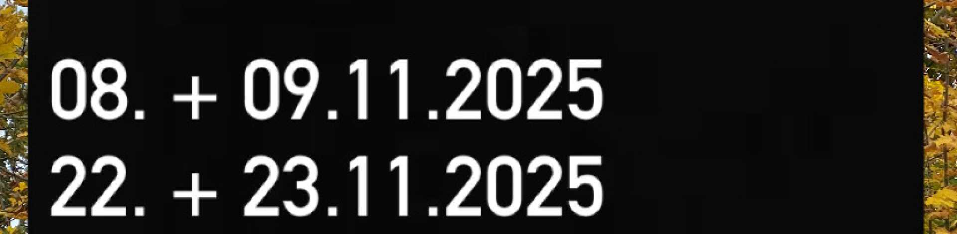 Wochenendöffnungszeiten im November 2025