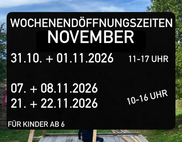 Wochenendöffnungszeiten im November 2026